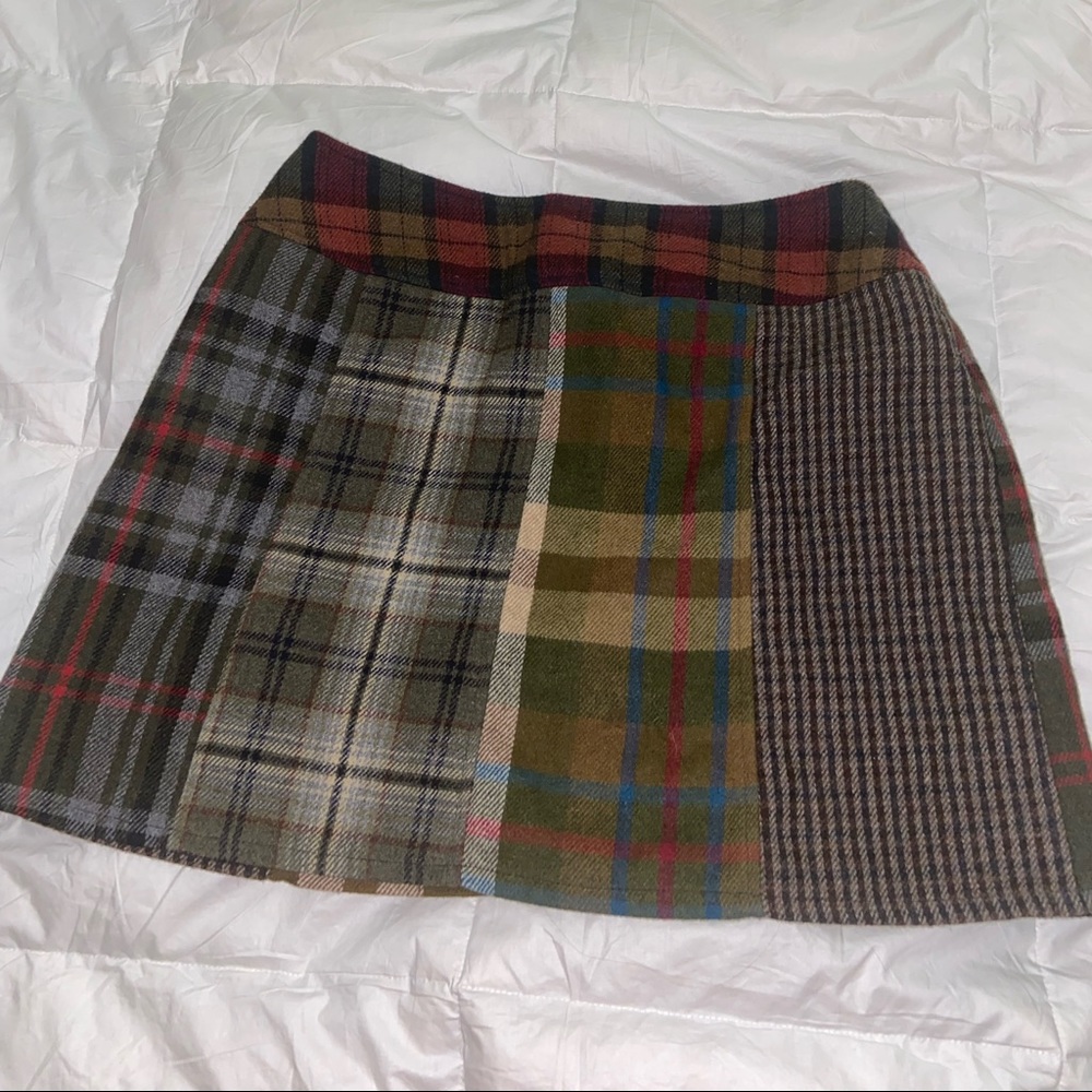 Plaid wool skirt